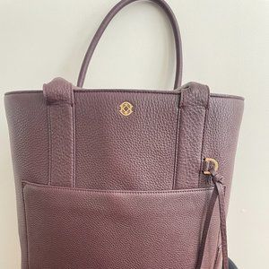 Dagne Dover Tote, Leather, Burgundy